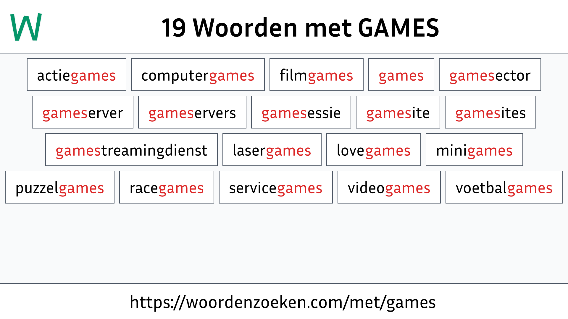 Woorden met GAMES