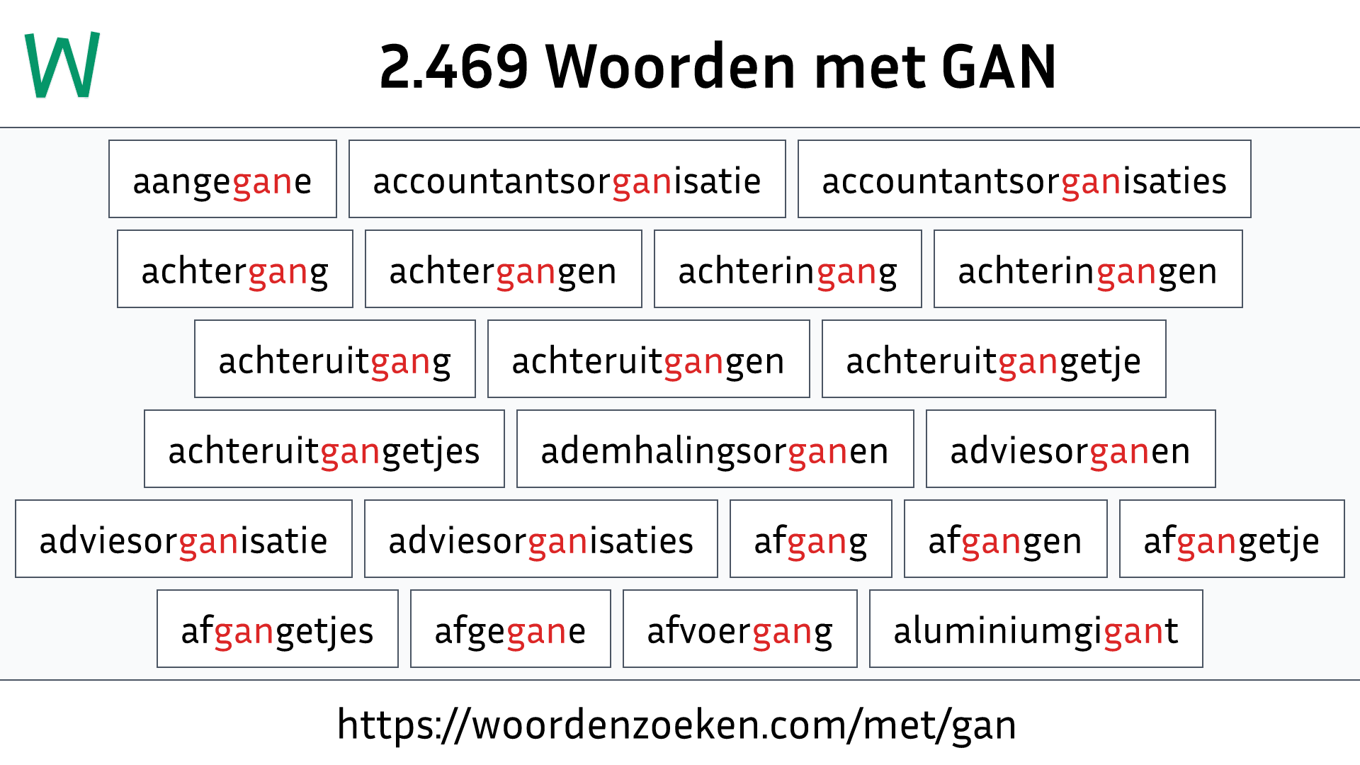 Woorden met GAN