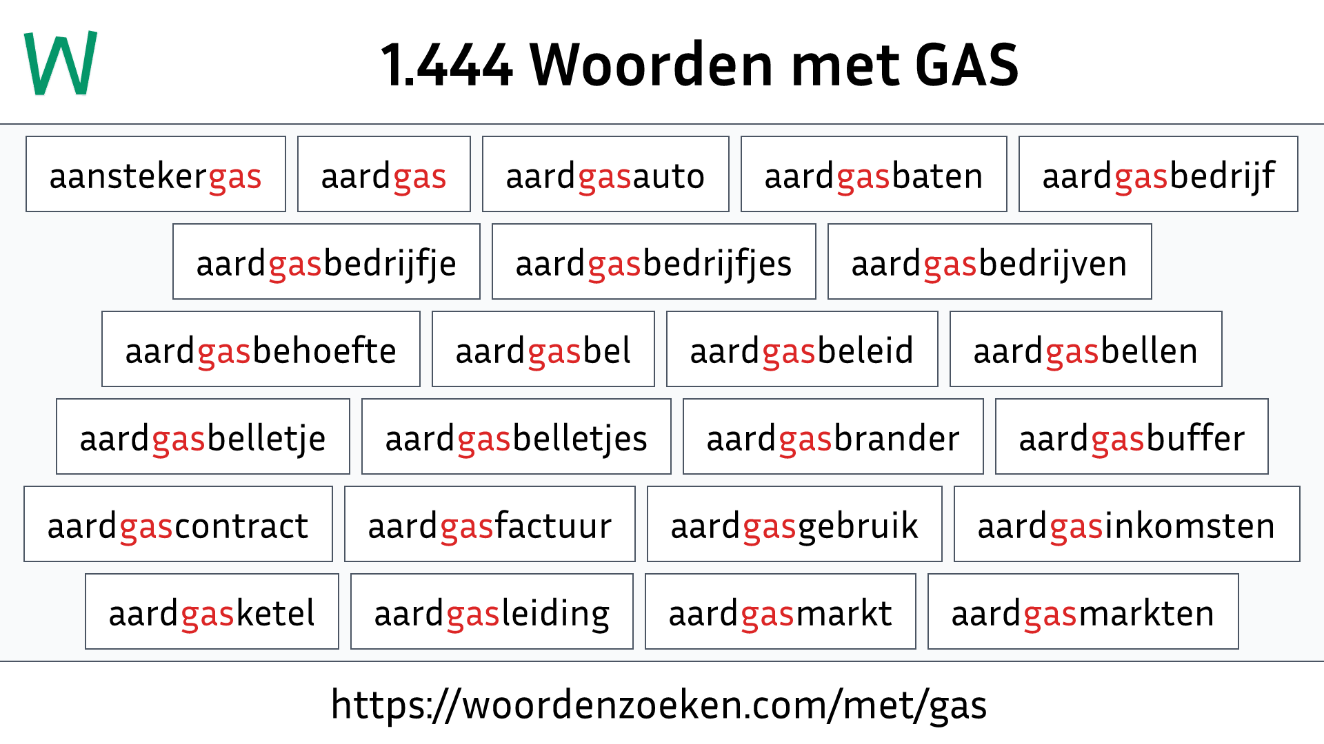 Woorden met GAS