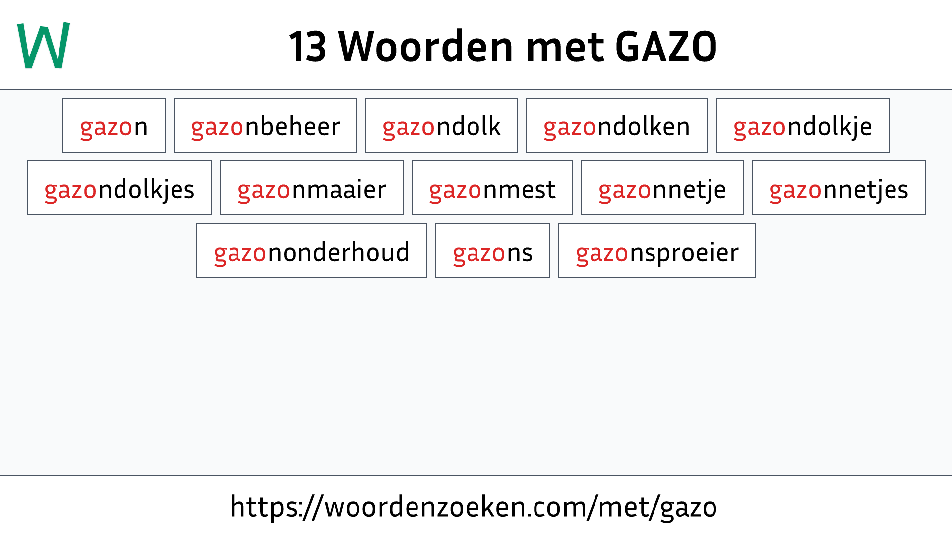 Woorden met GAZO