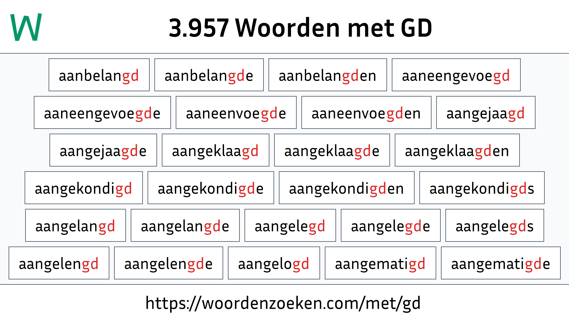 Woorden met GD
