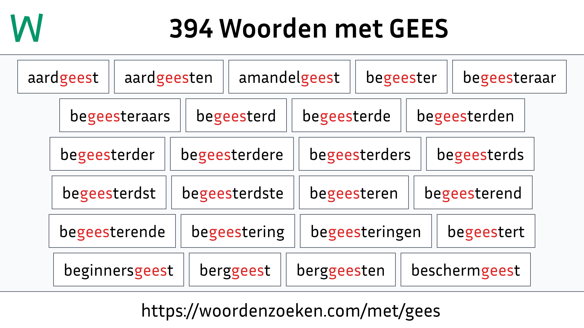 Woorden met GEES