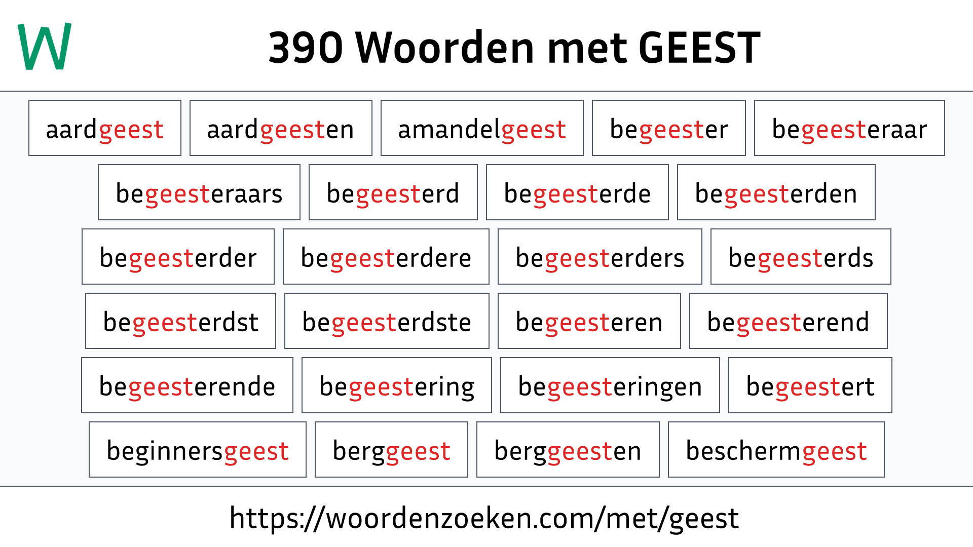 Woorden met GEEST