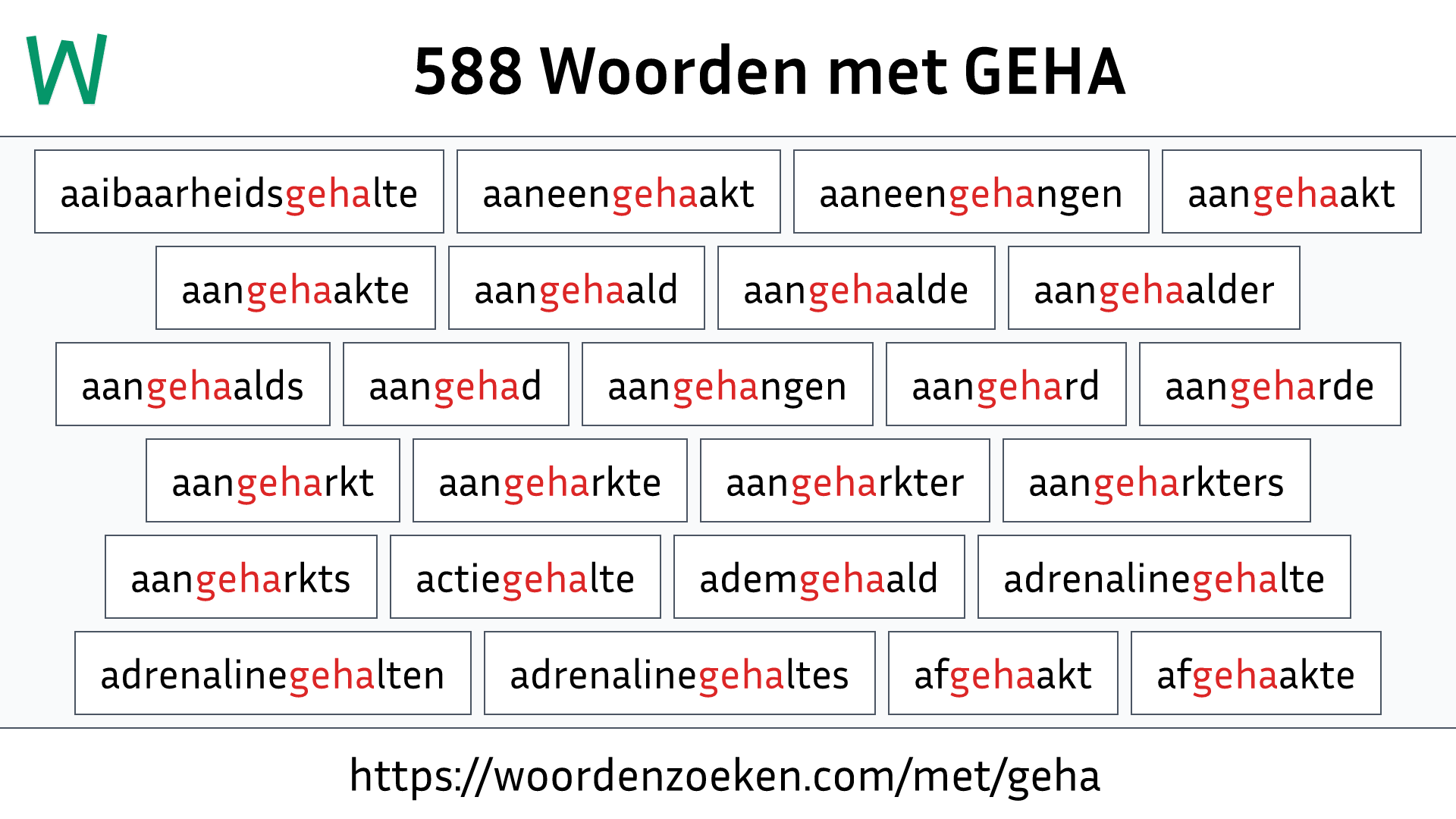 Woorden met GEHA