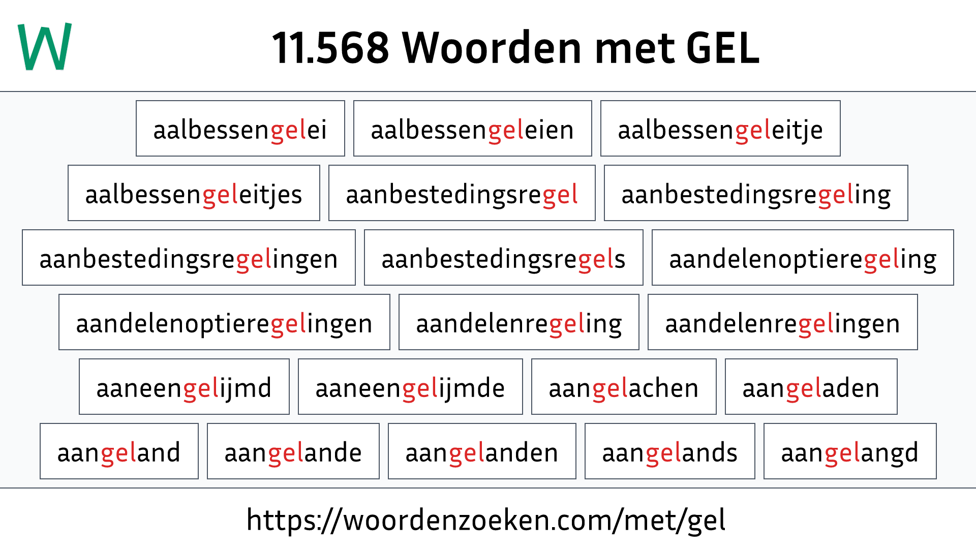 Woorden met GEL