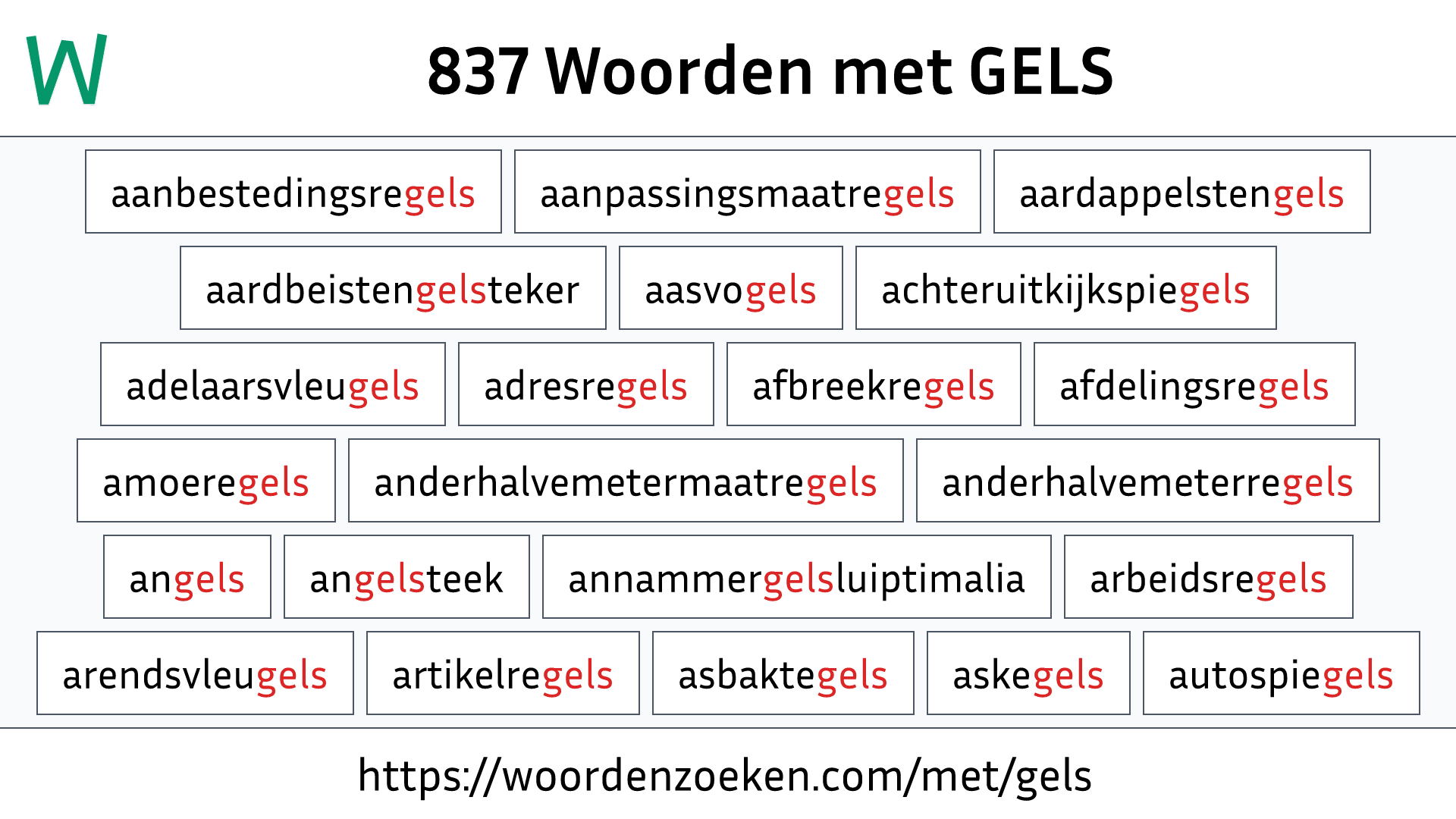 Woorden met GELS