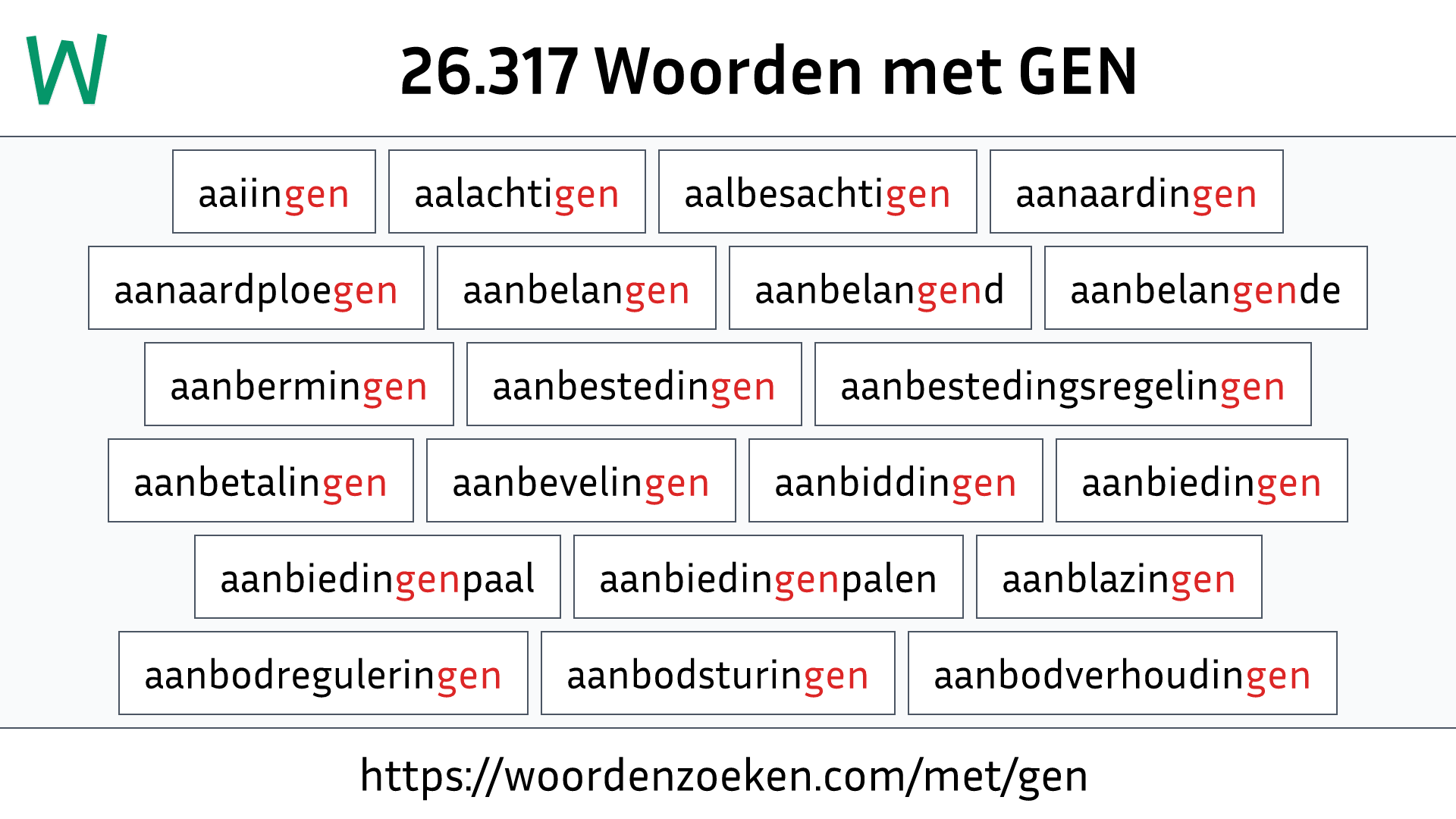 Woorden met GEN