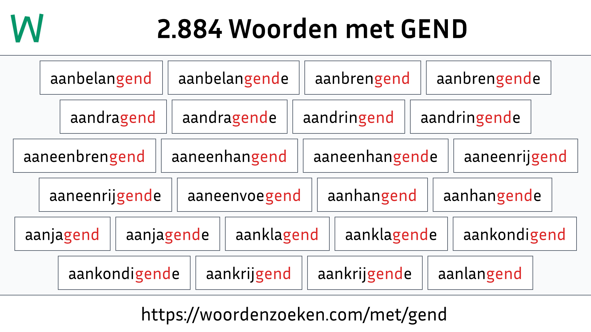 Woorden met GEND