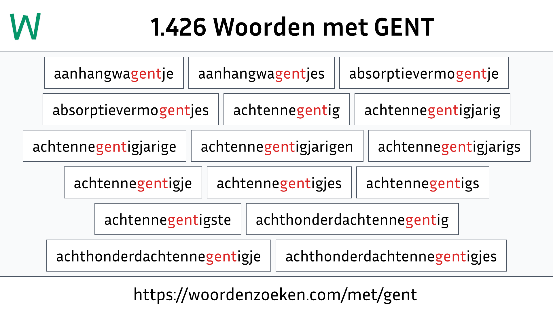 Woorden met GENT