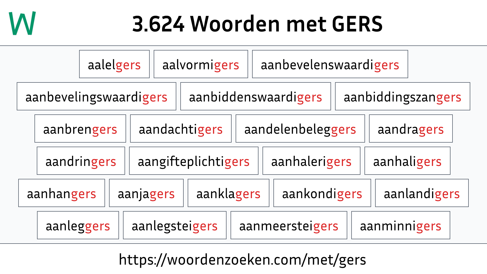 Woorden met GERS