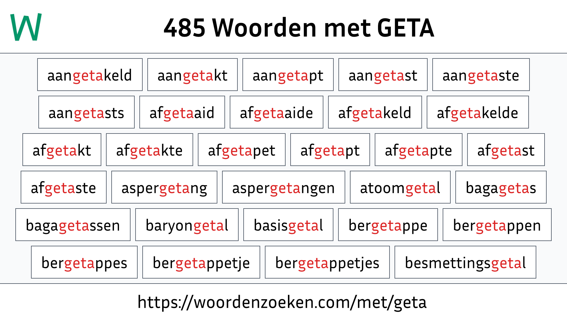 Woorden met GETA