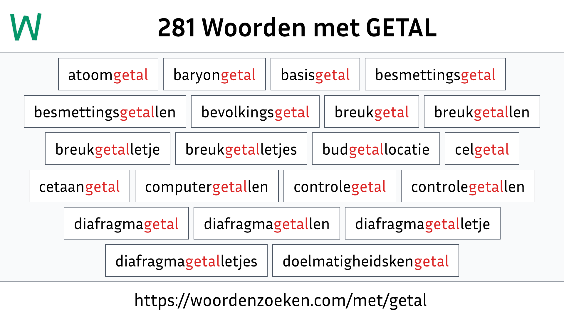 Woorden met GETAL