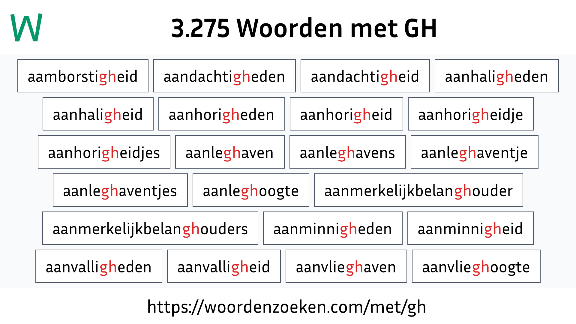 Woorden met GH