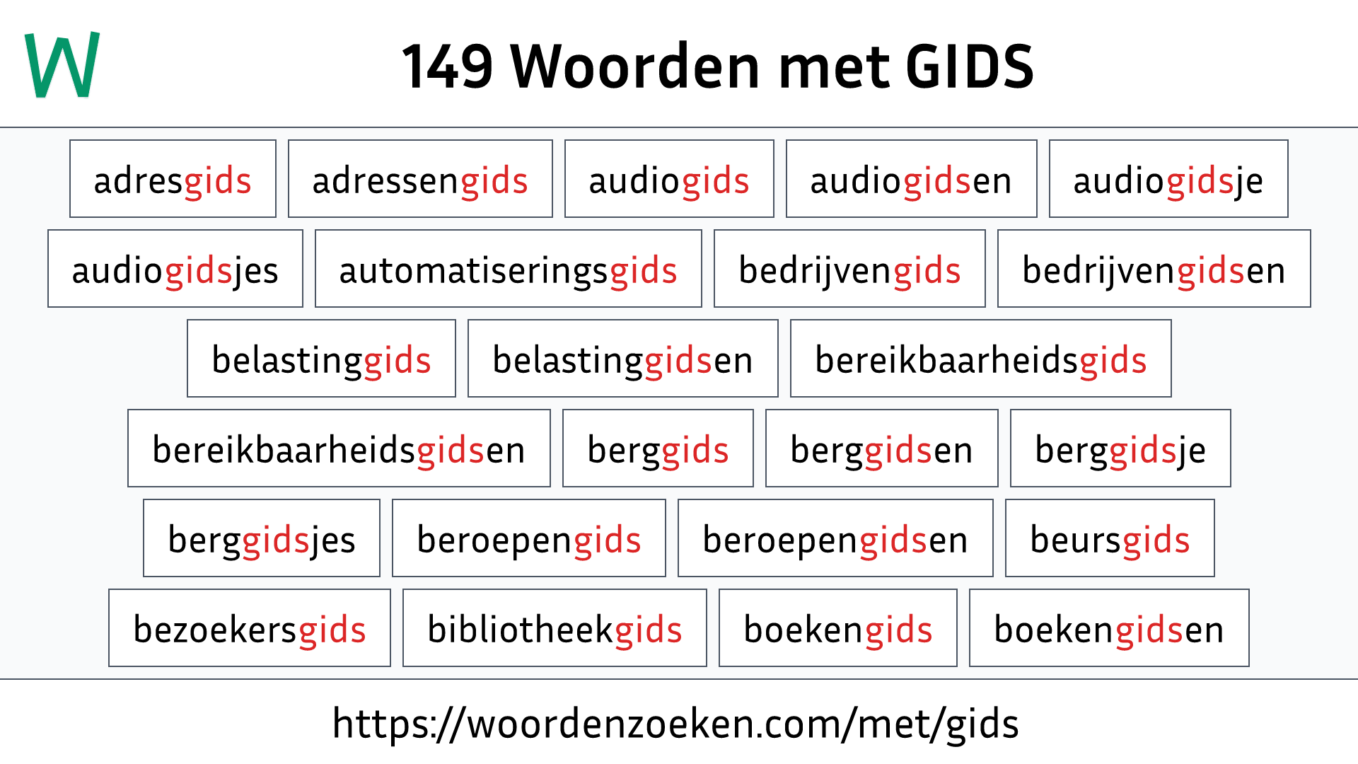 Woorden met GIDS