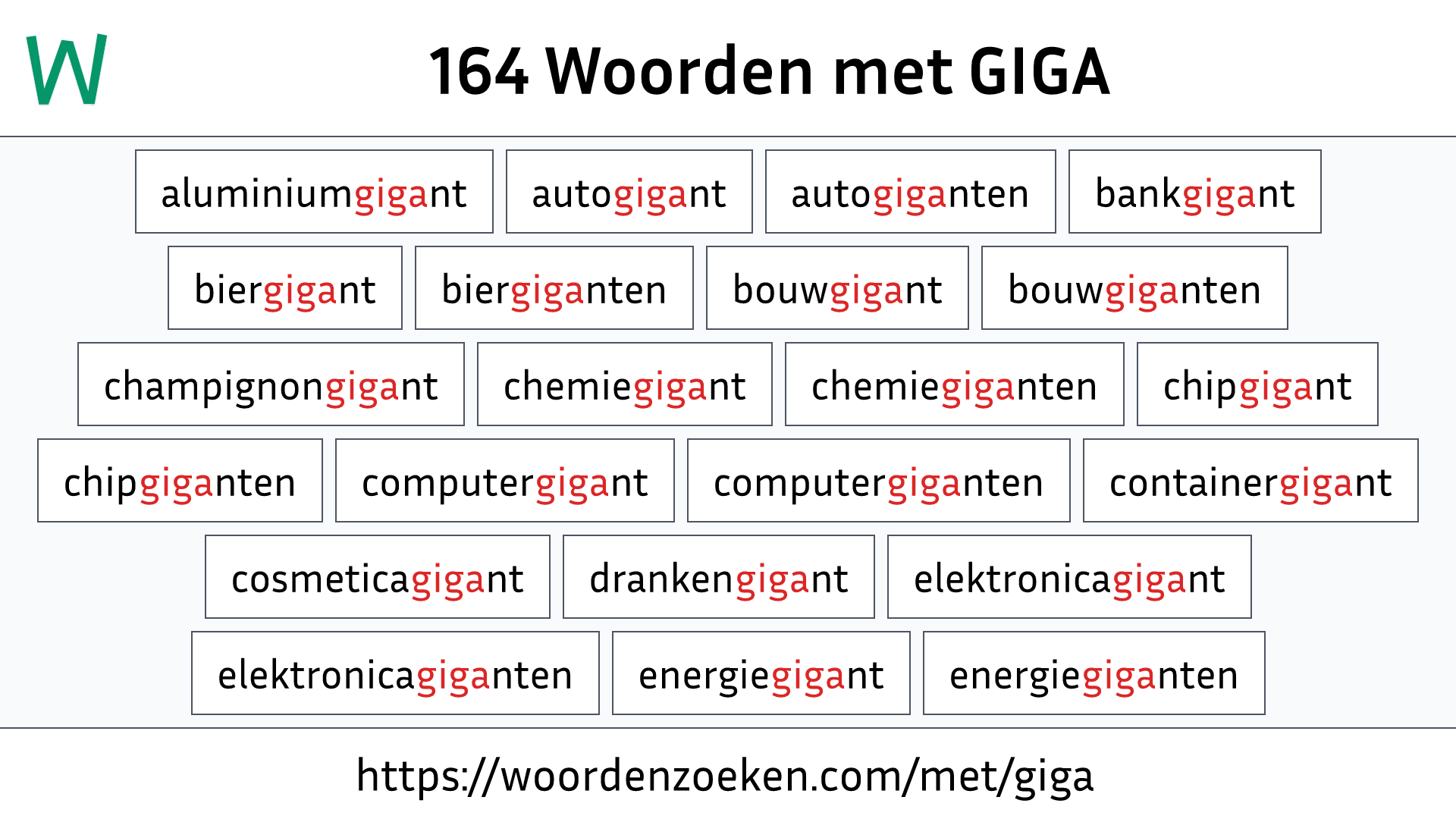 Woorden met GIGA