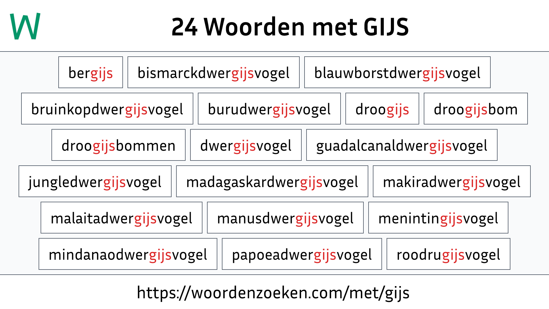 Woorden met GIJS