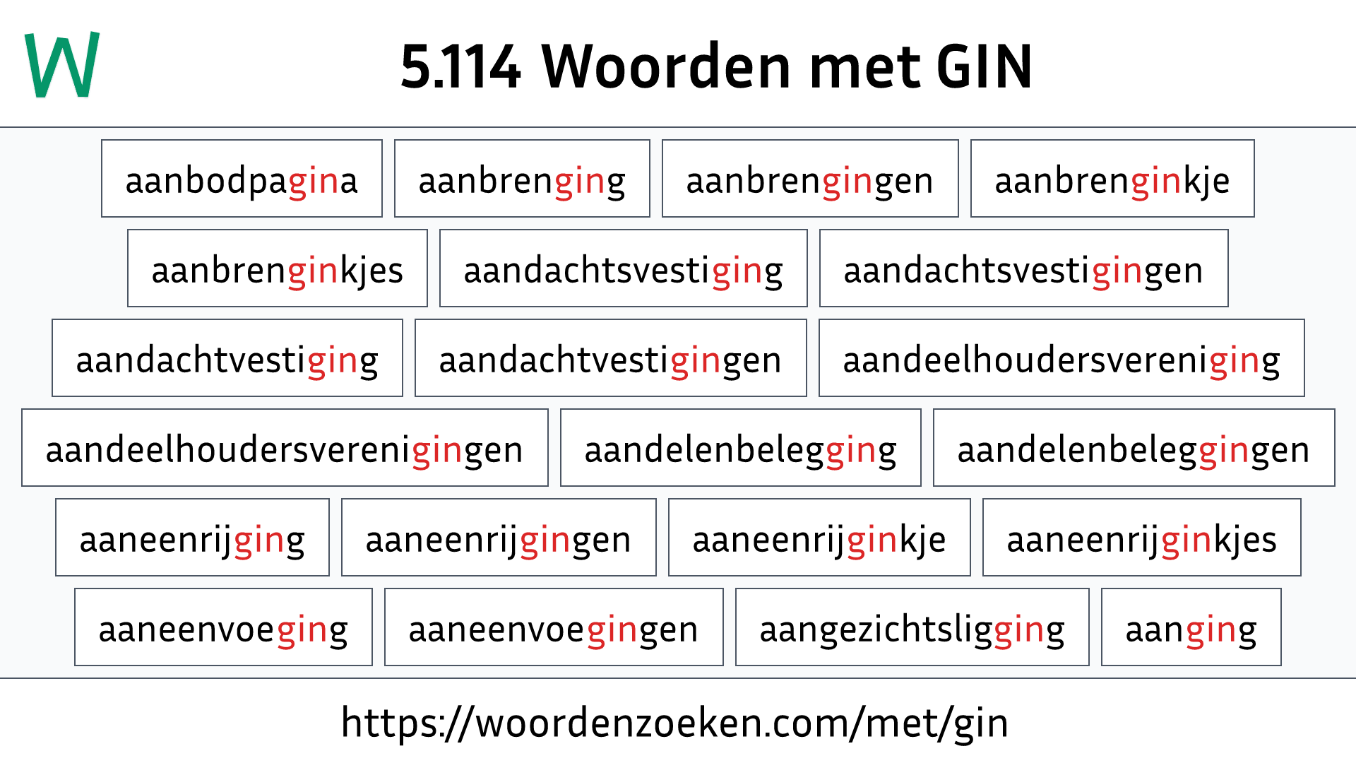 Woorden met GIN