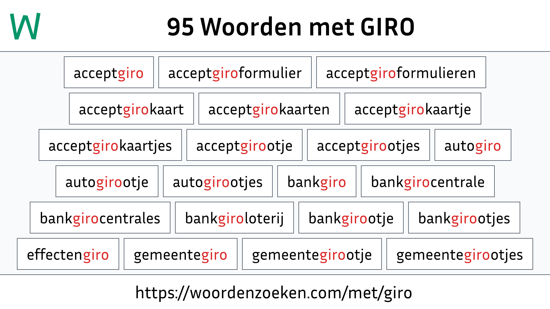 Woorden met GIRO