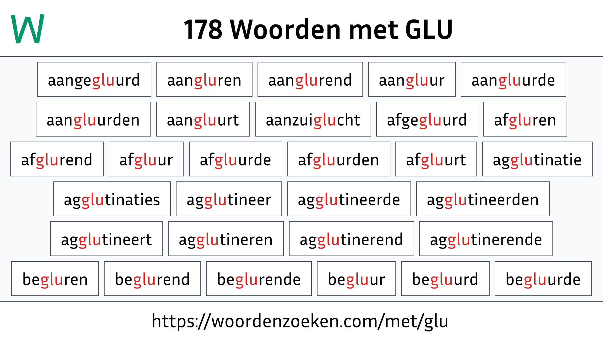 Woorden met GLU