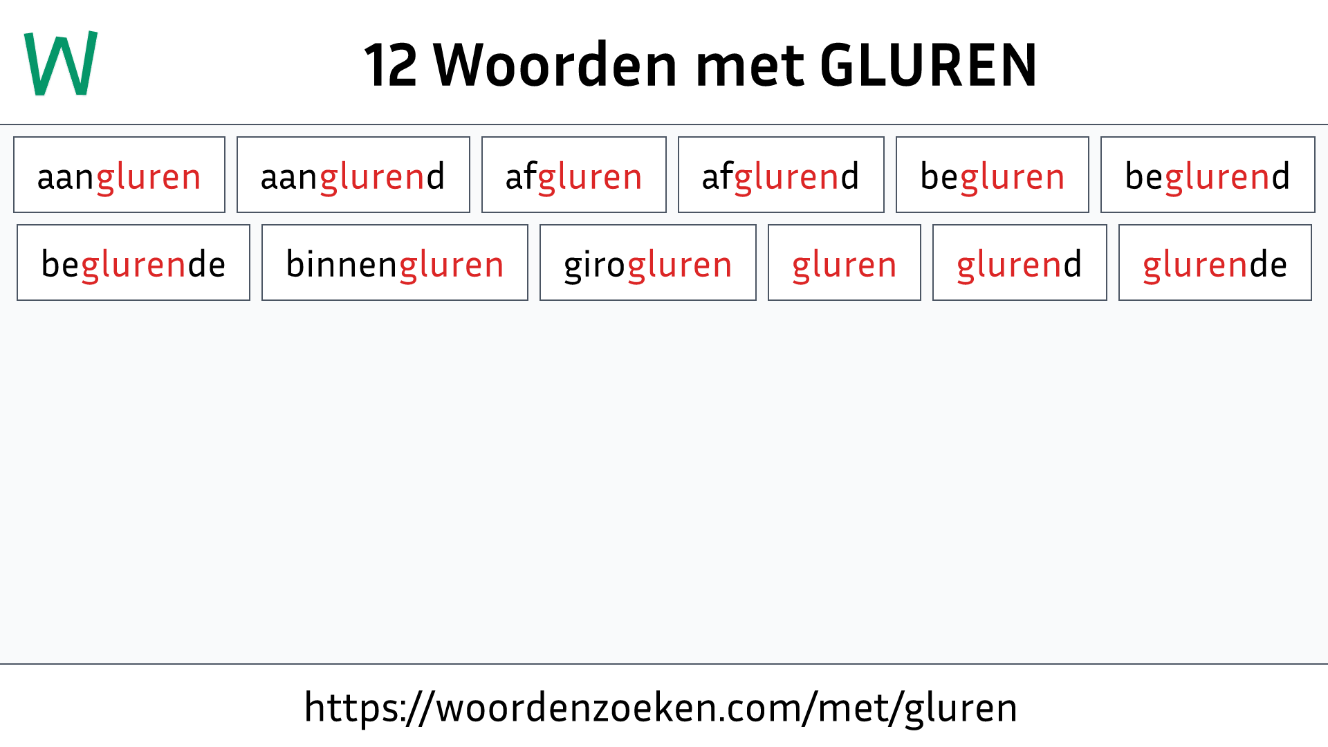 Woorden met GLUREN