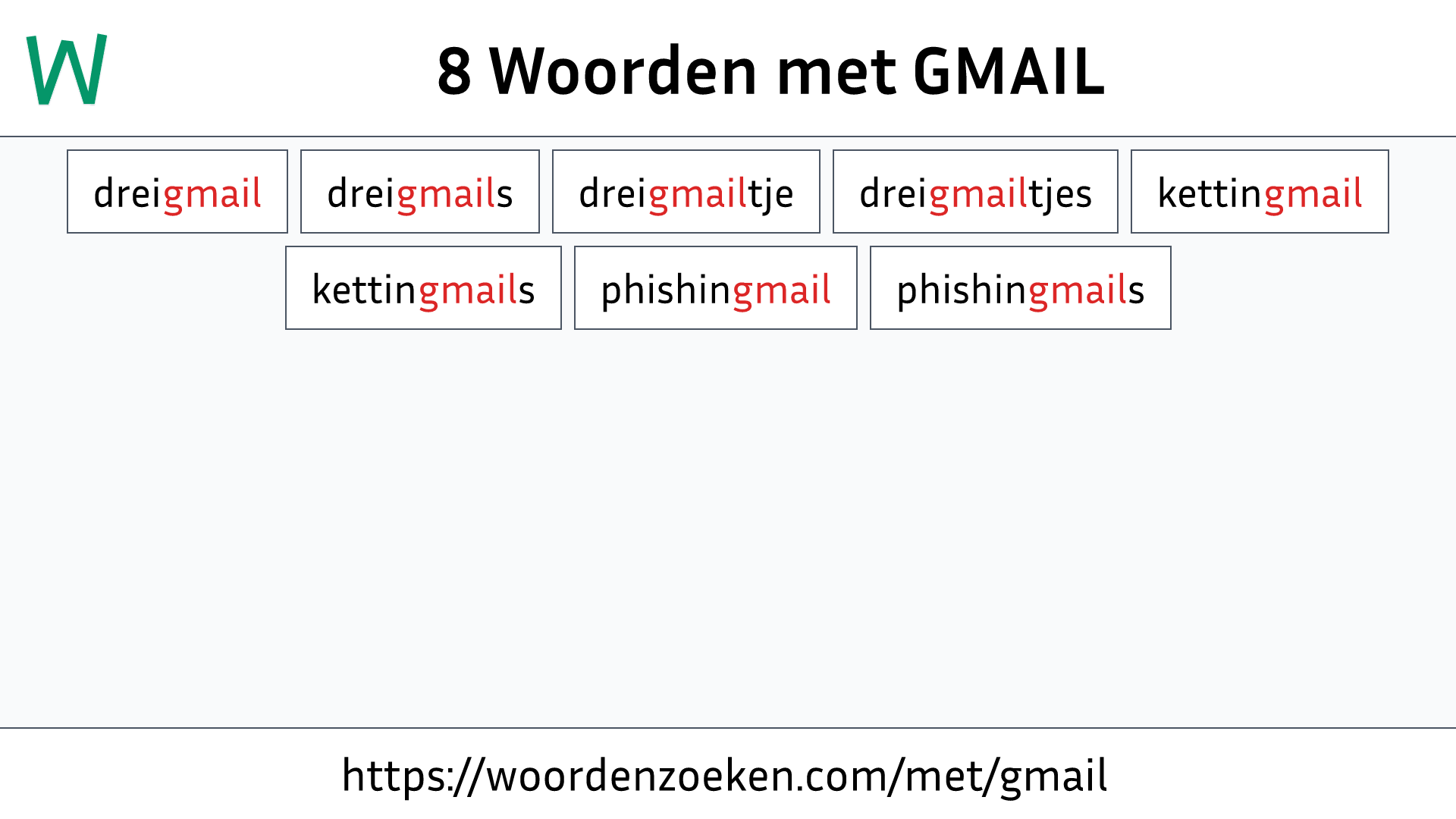 Woorden met GMAIL