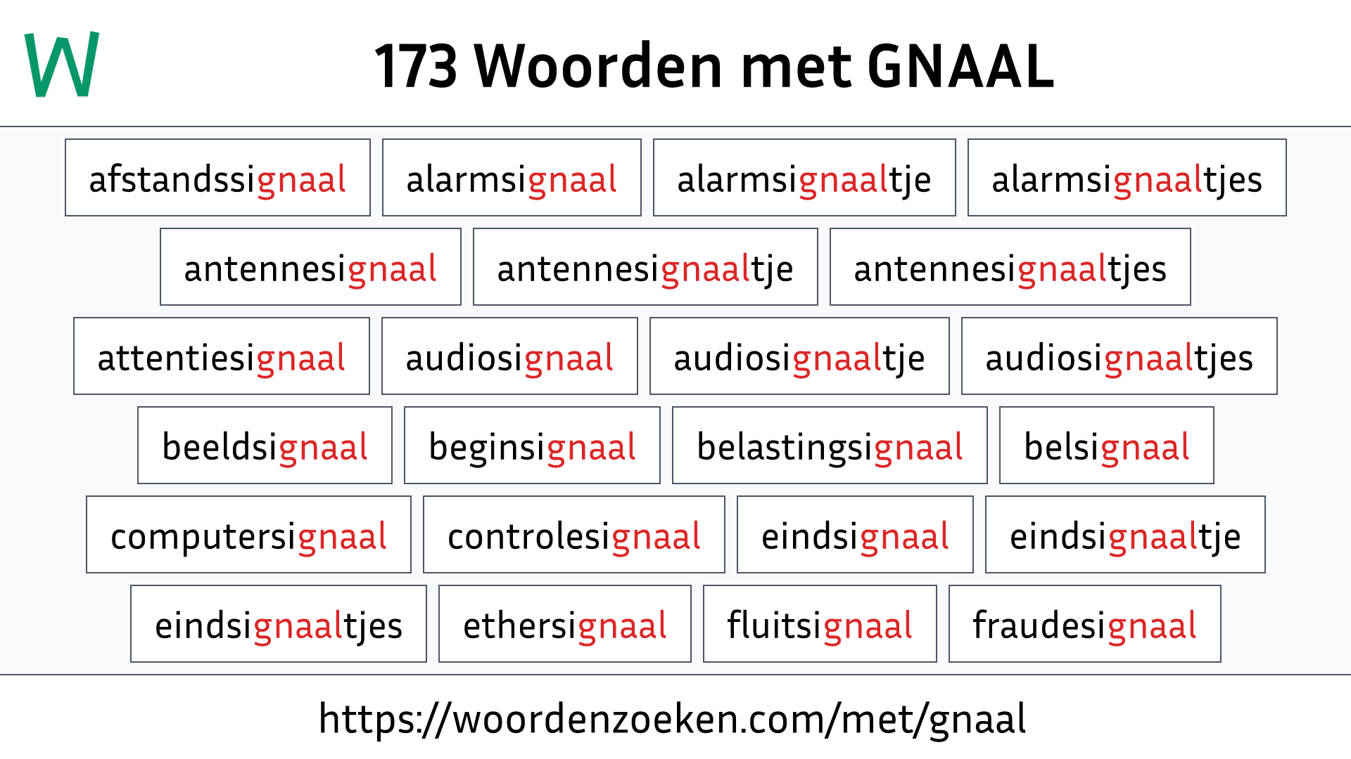 Woorden met GNAAL