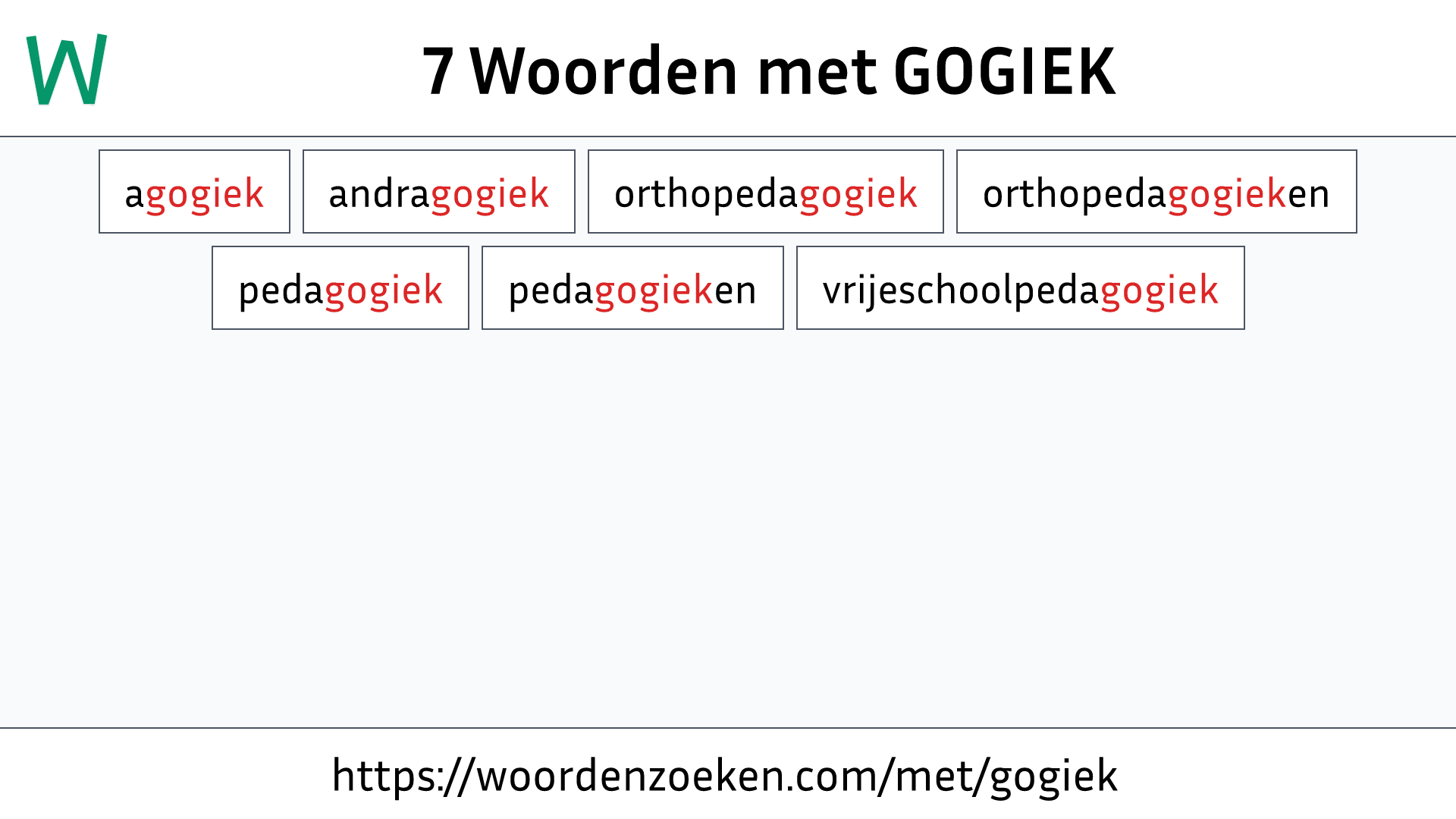 Woorden met GOGIEK