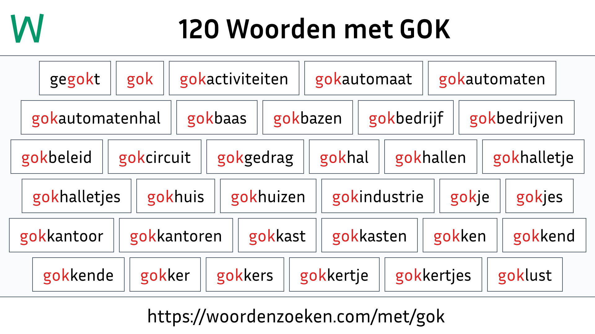 Woorden met GOK