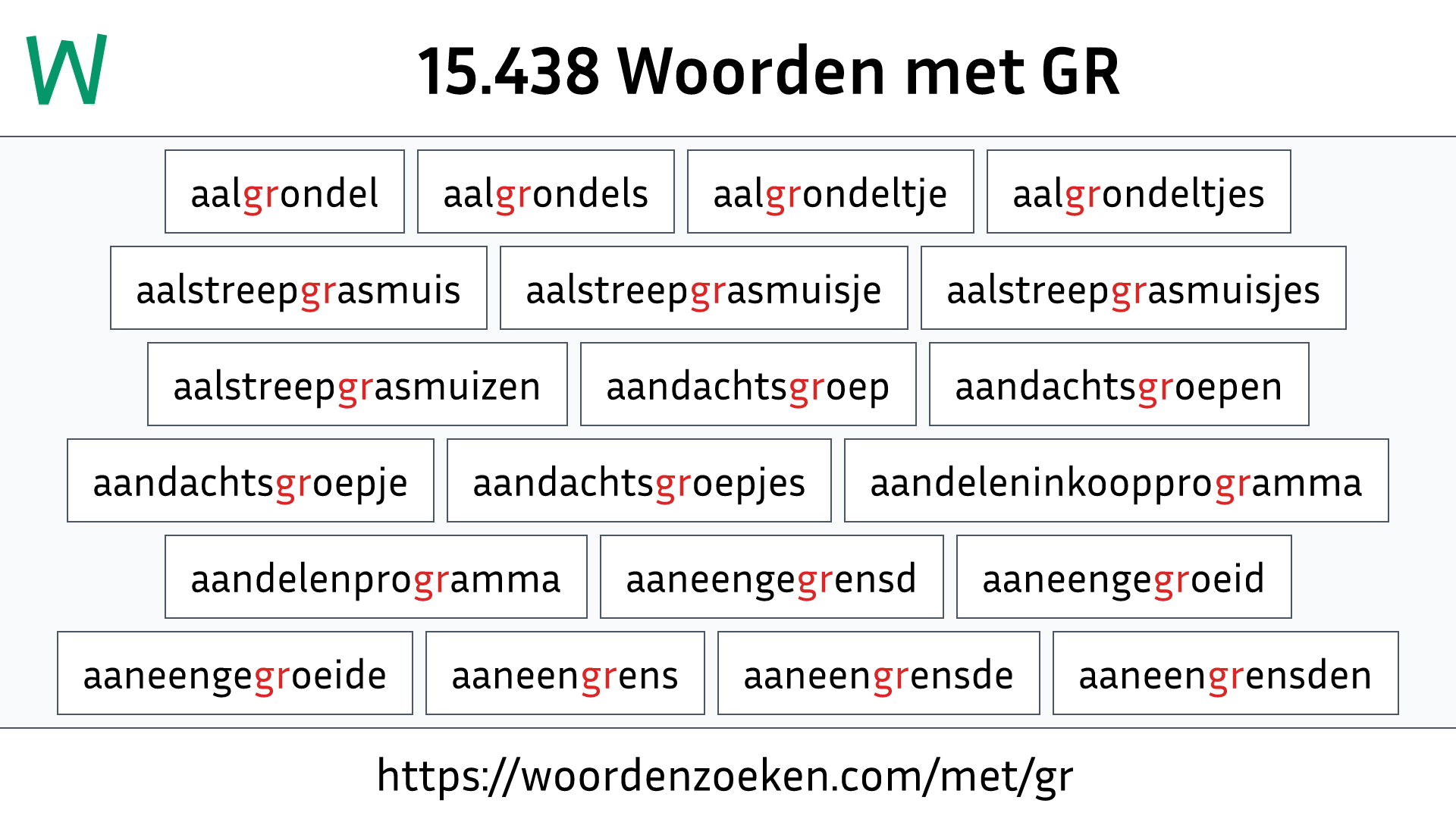 Woorden met GR