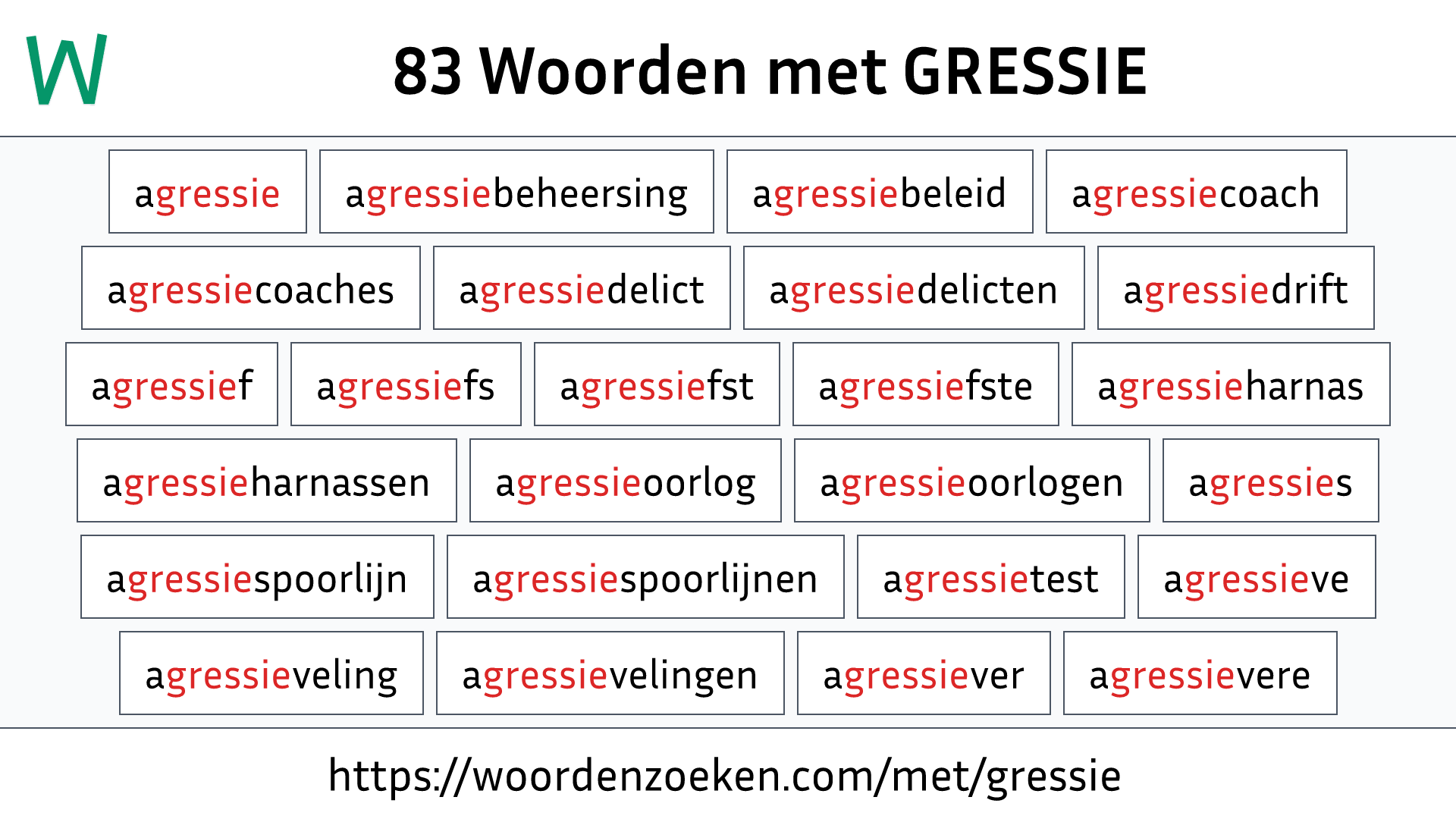 Woorden met GRESSIE