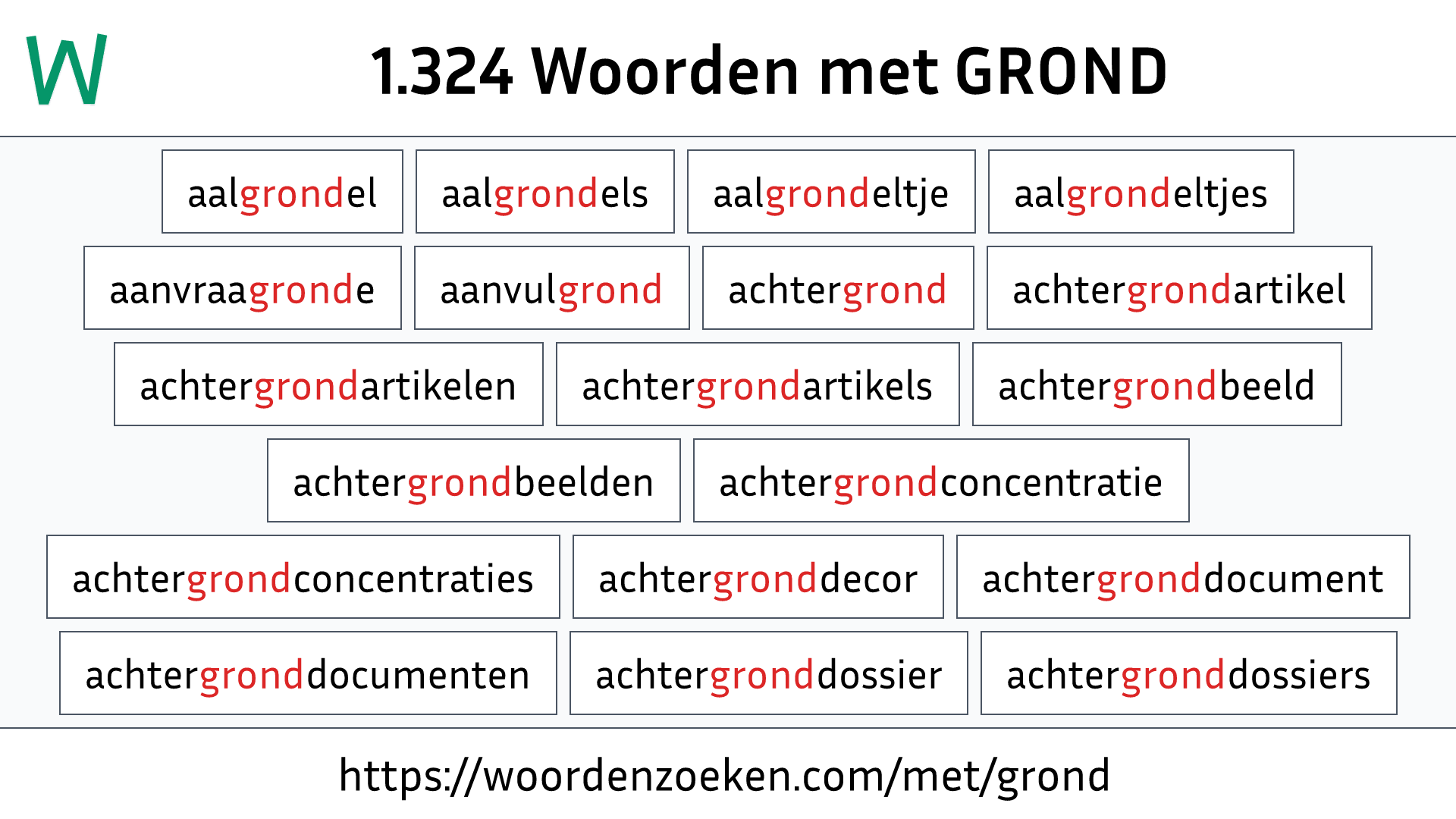 Woorden met GROND