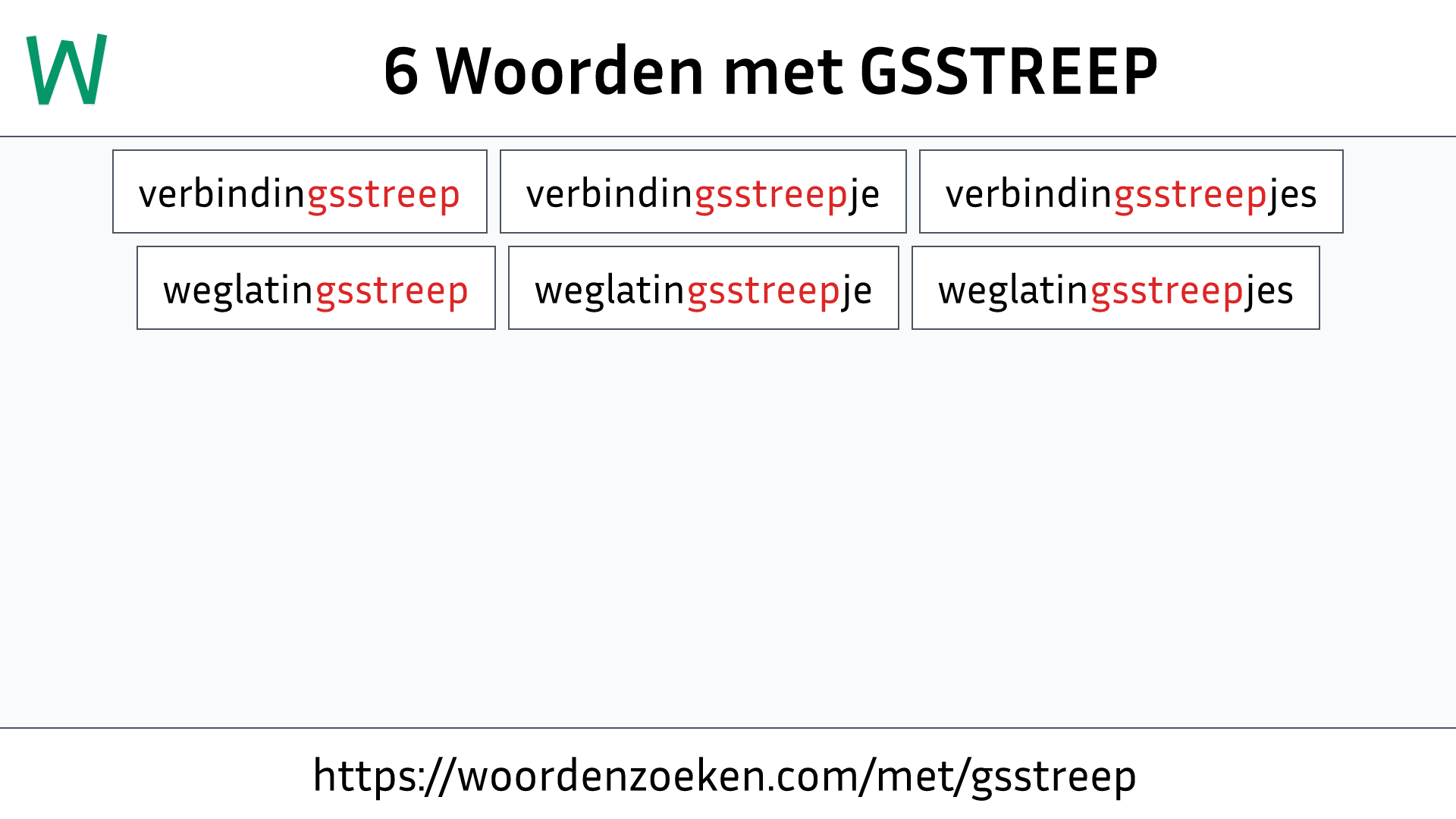 Woorden met GSSTREEP