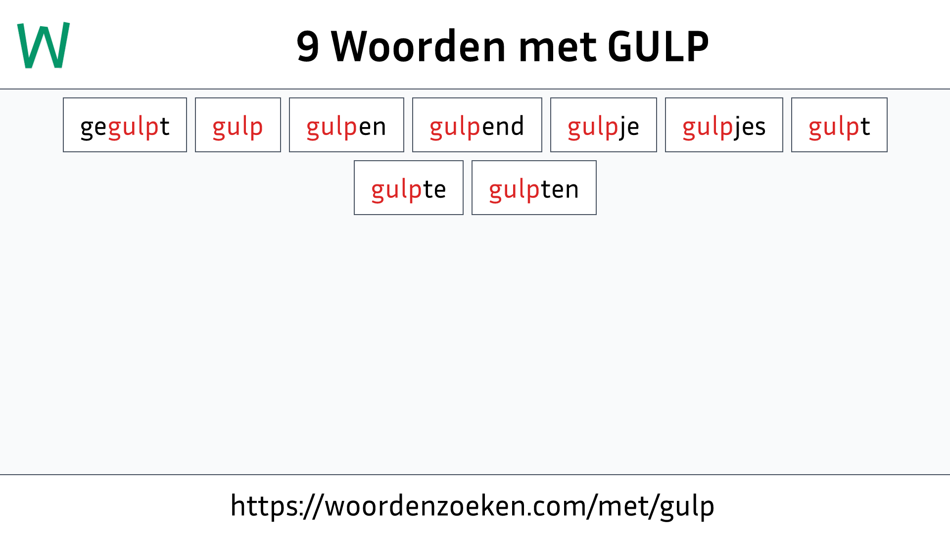 Woorden met GULP