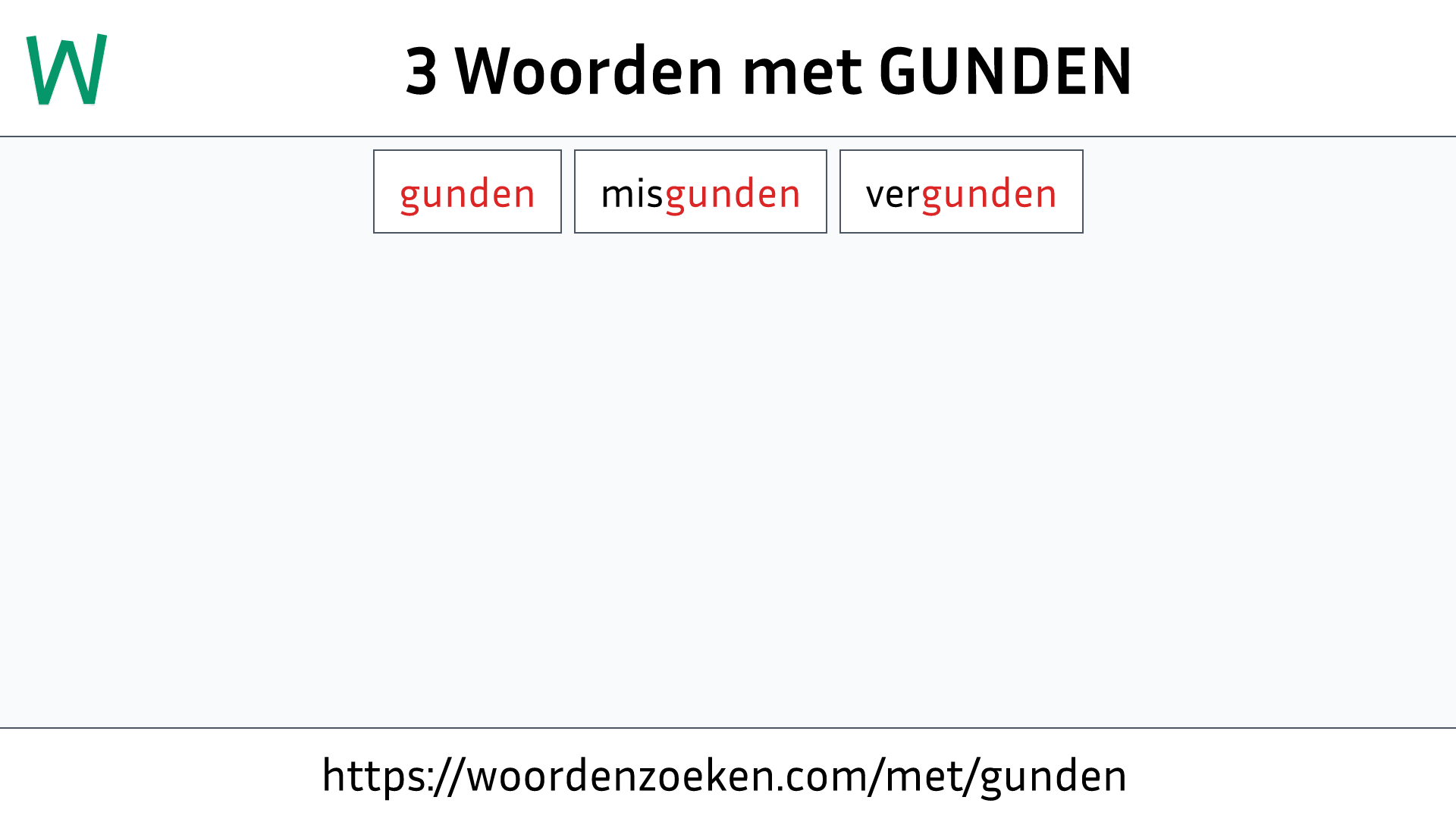 Woorden met GUNDEN