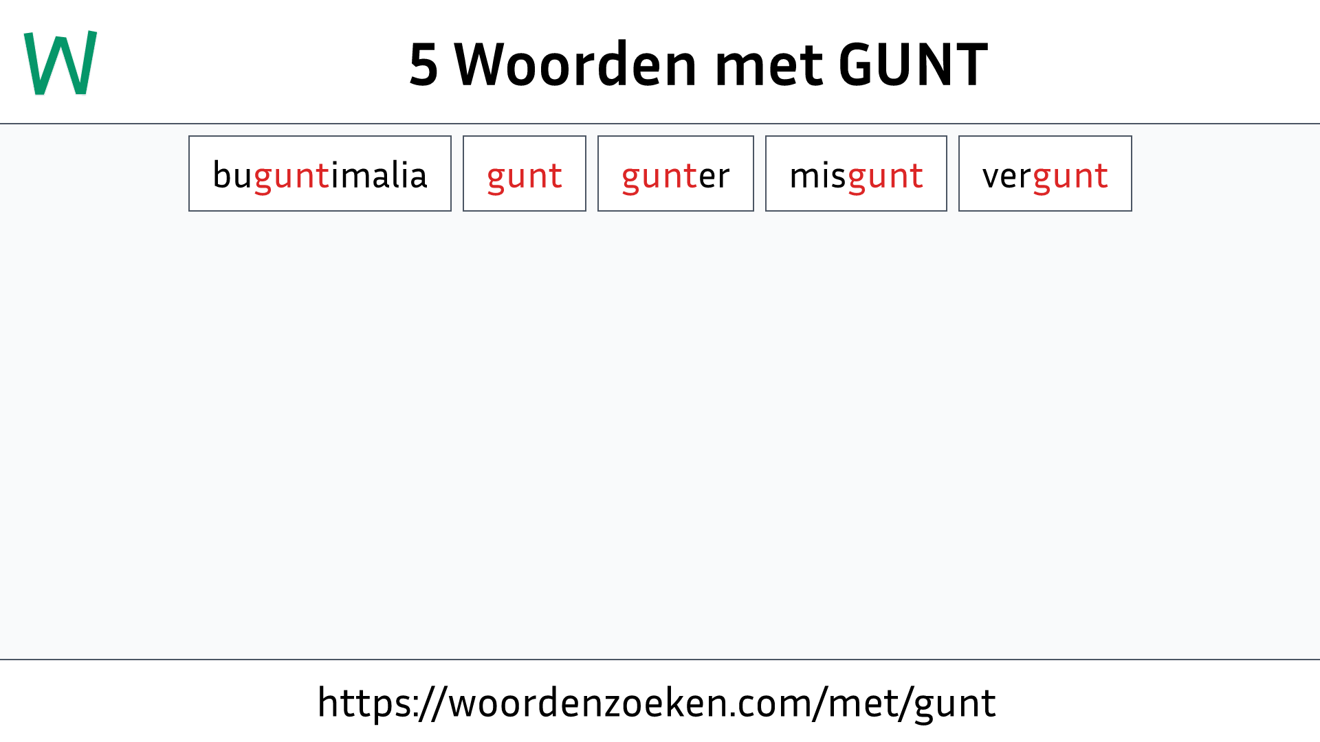 Woorden met GUNT