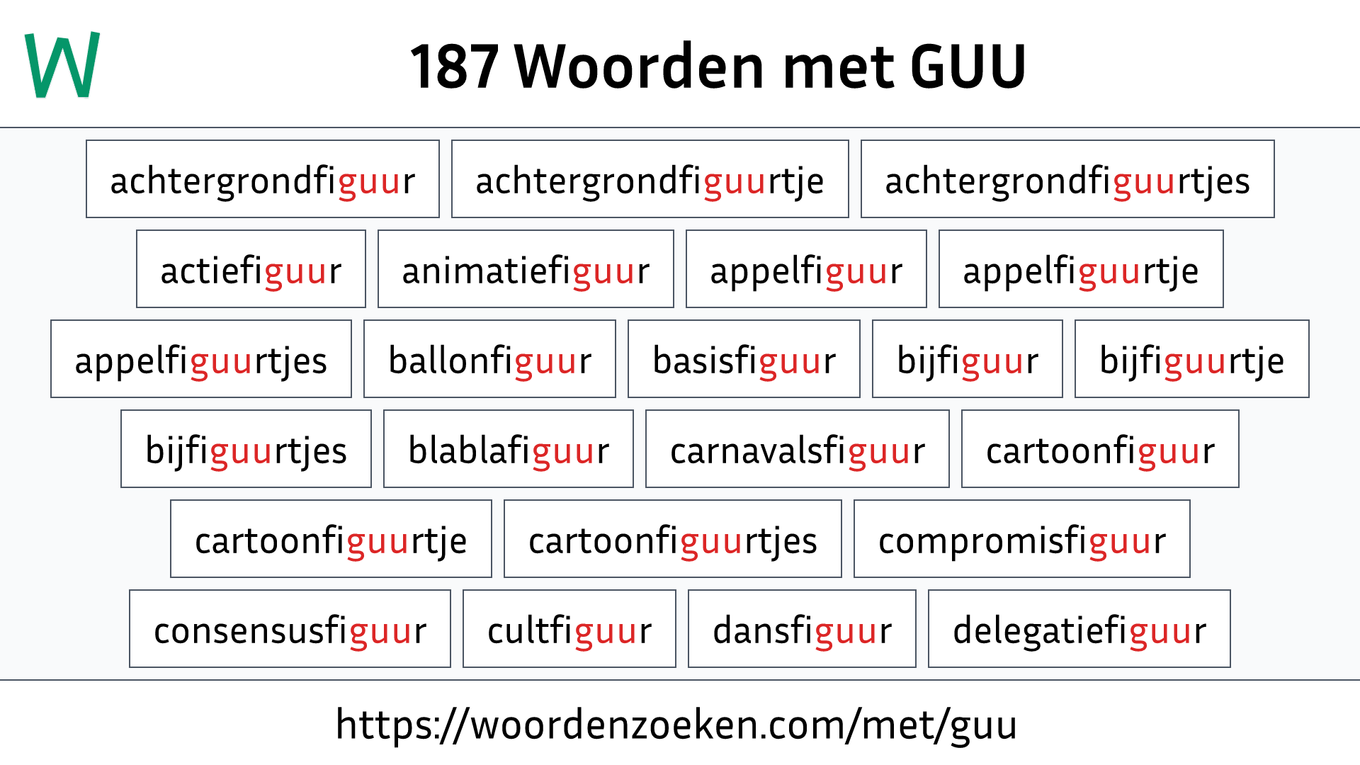 Woorden met GUU