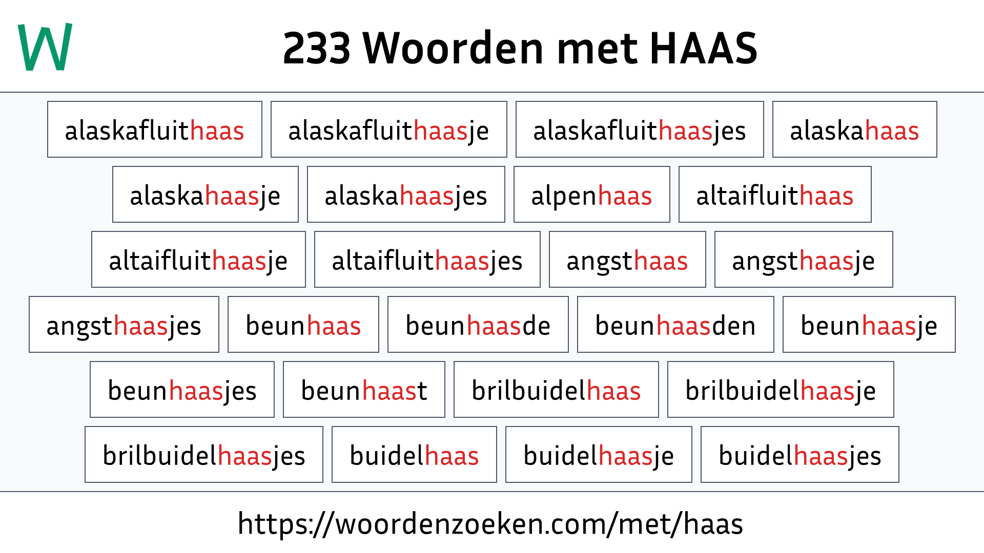 Woorden met HAAS