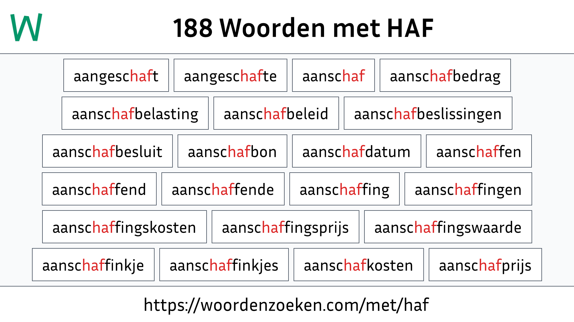 Woorden met HAF