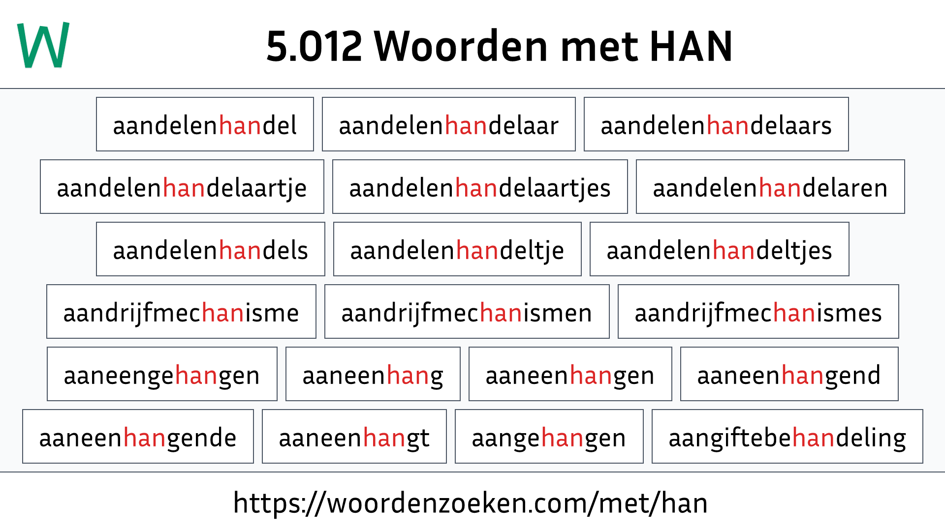 Woorden met HAN