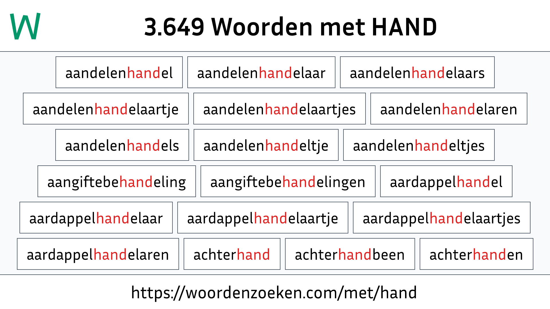 Woorden met HAND