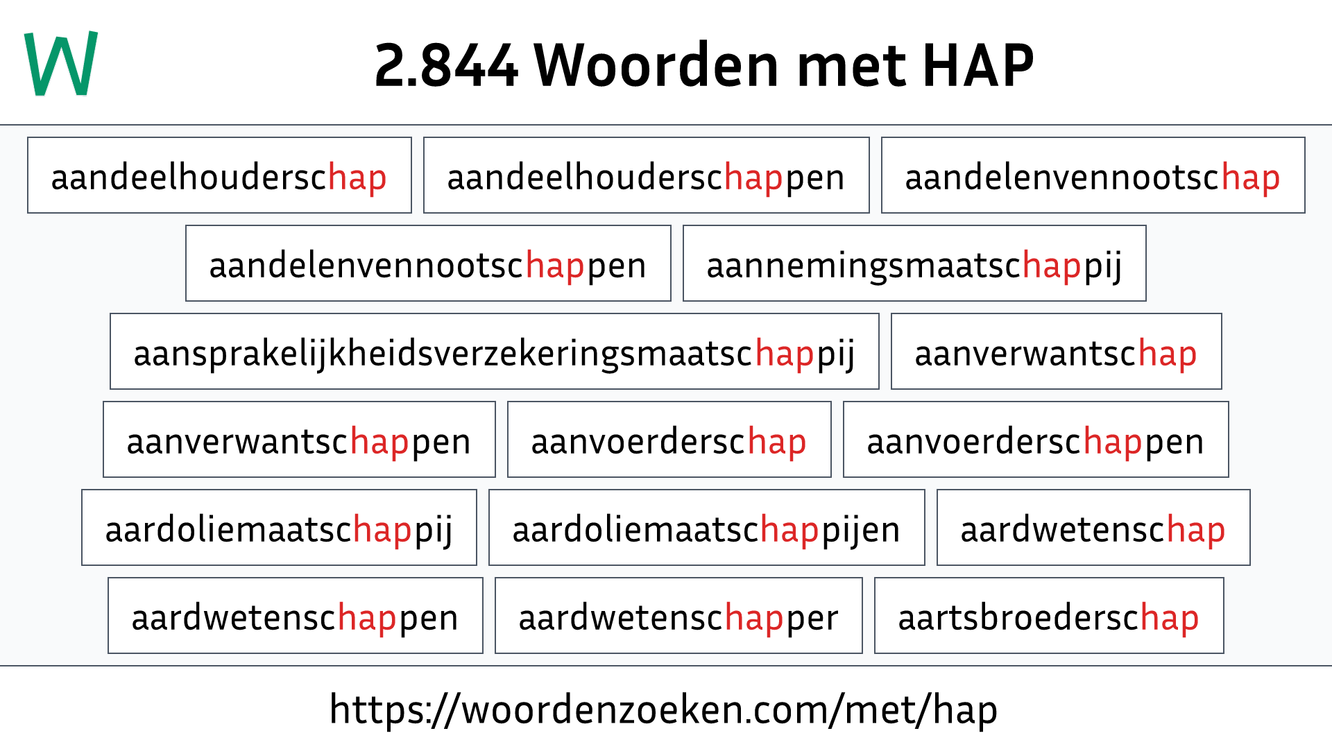 Woorden met HAP