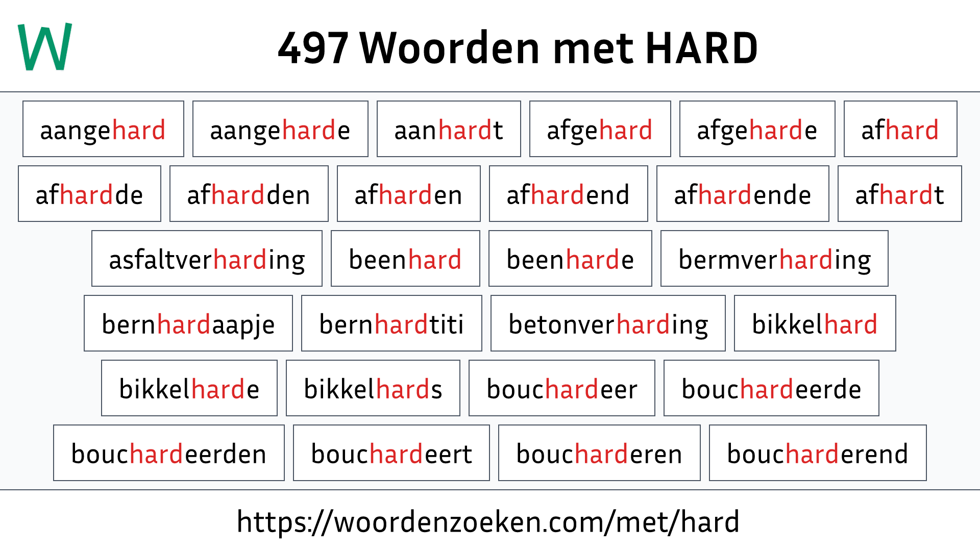 Woorden met HARD