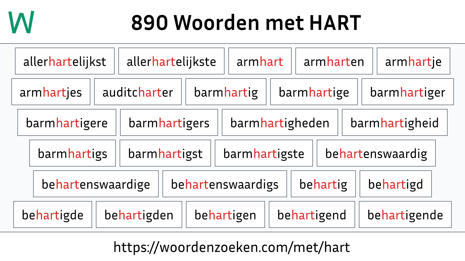 Woorden met HART