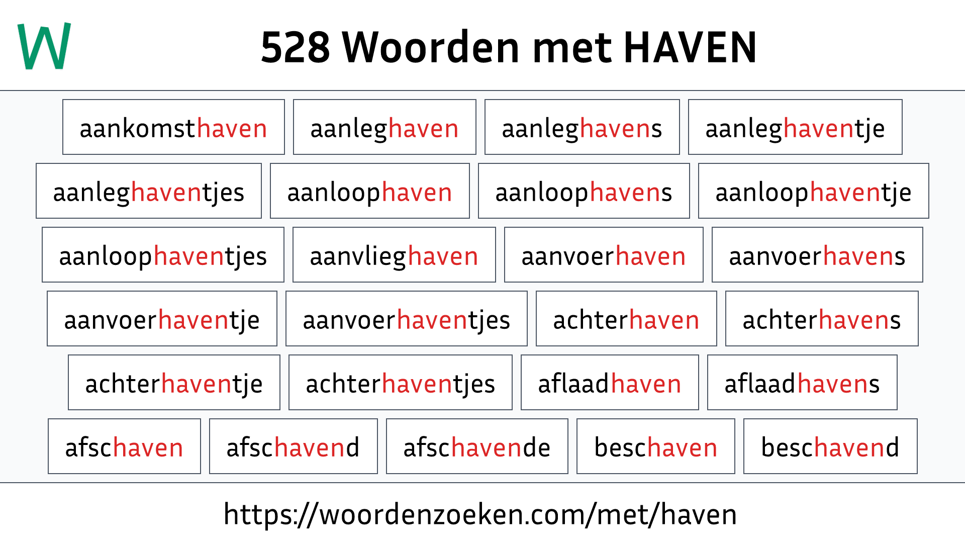 Woorden met HAVEN