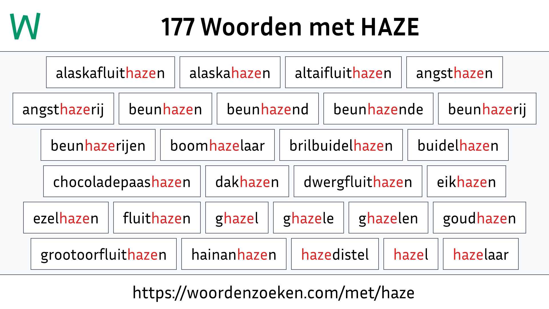 Woorden met HAZE