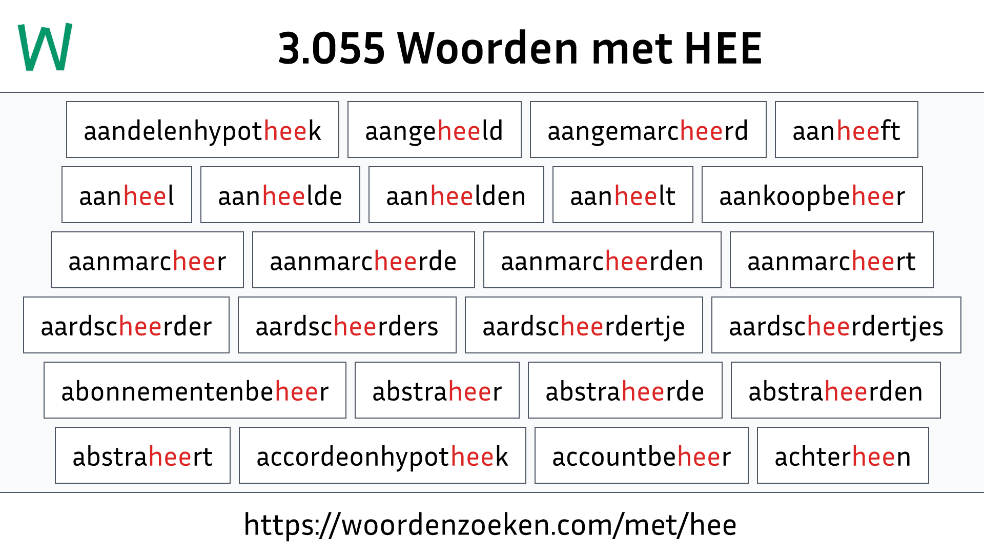 Woorden met HEE