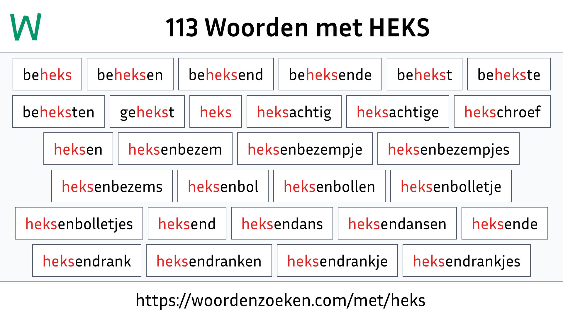 Woorden met HEKS
