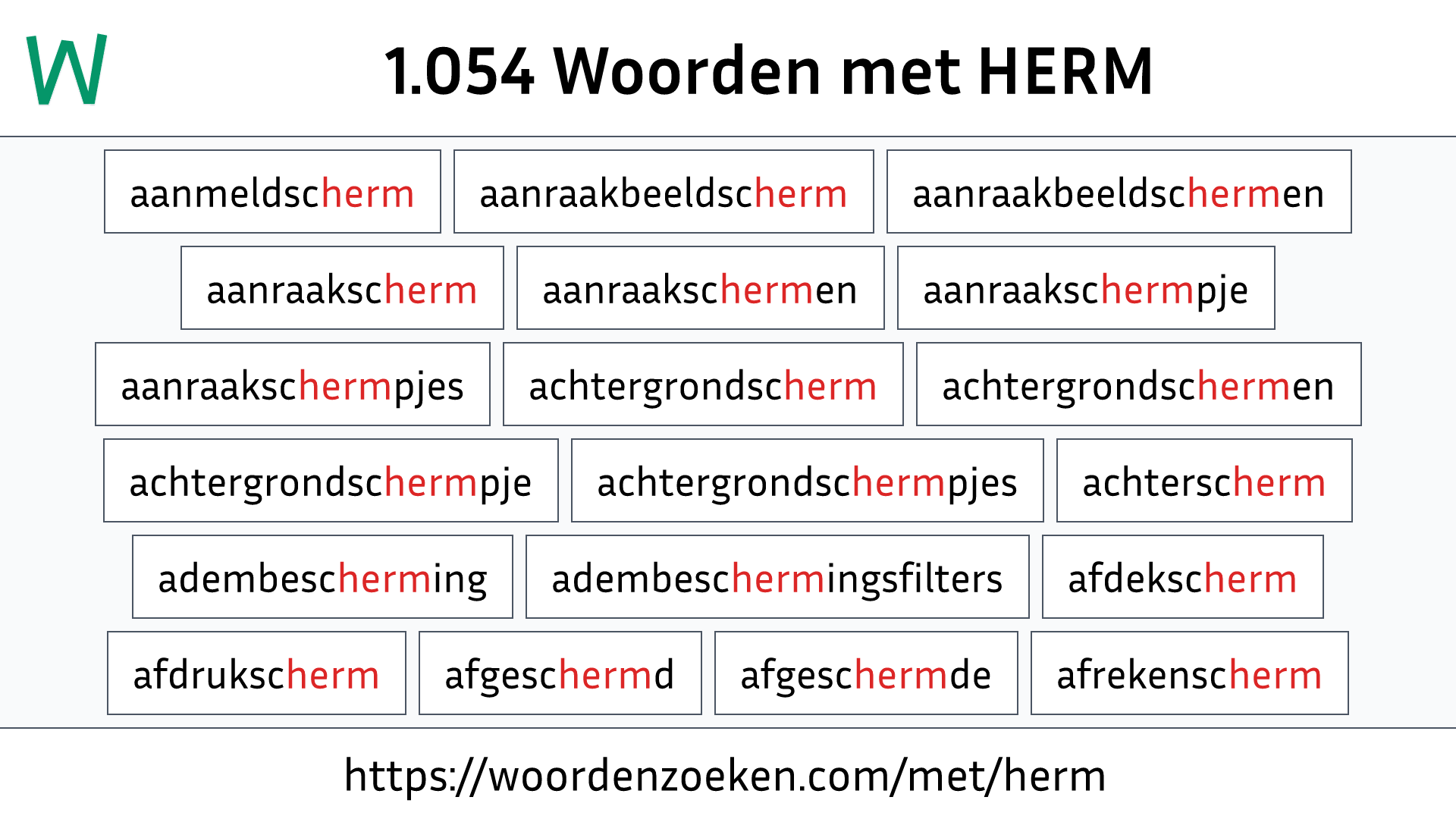 Woorden met HERM