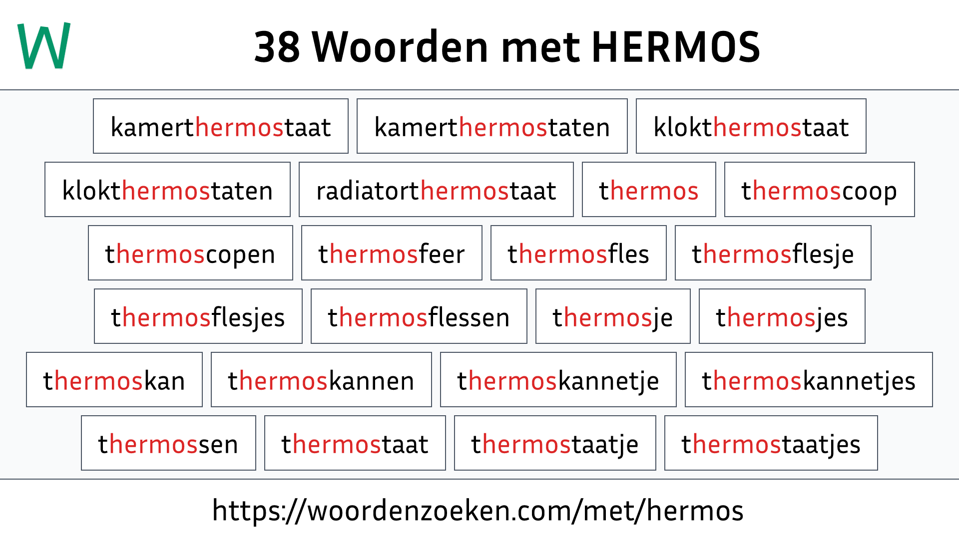 Woorden met HERMOS