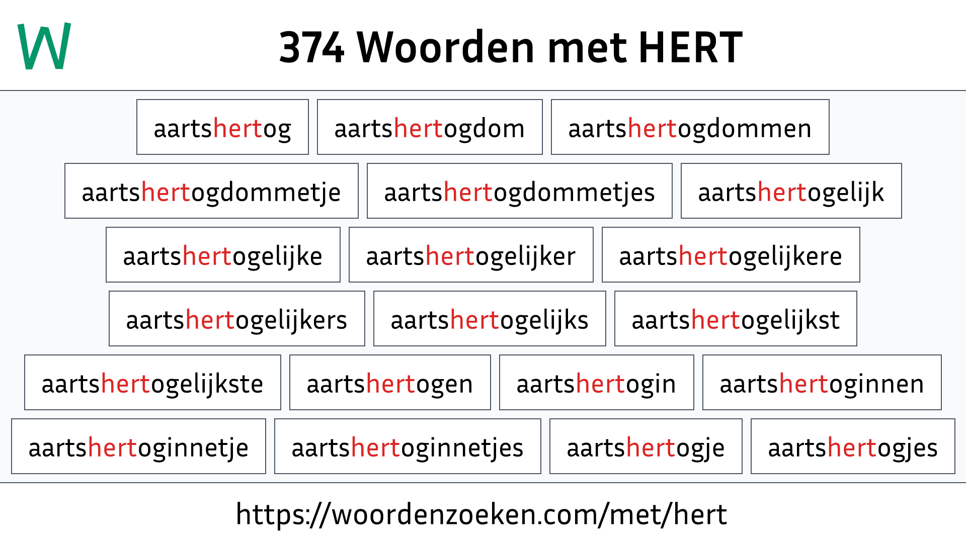 Woorden met HERT